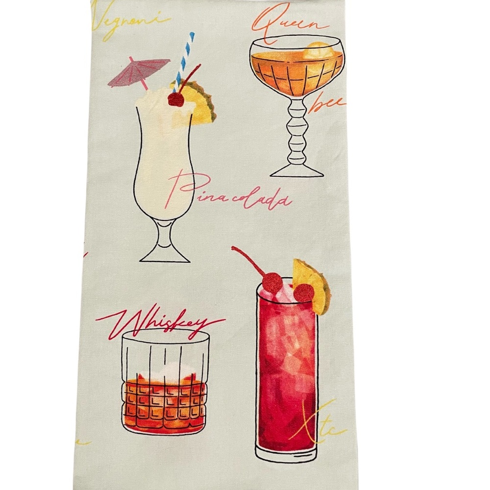 ❤️ ANTHROPOLOGIE FROM A-Z BAR DISH TOWEL NEW